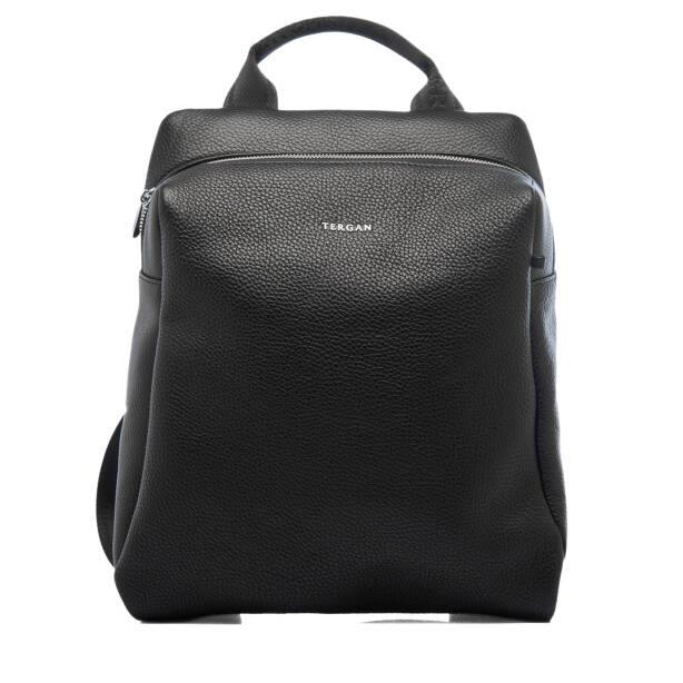 Siyah Hakiki Deri Kadın Sırt Çantası - S1SR00079384-A41 - Tergan