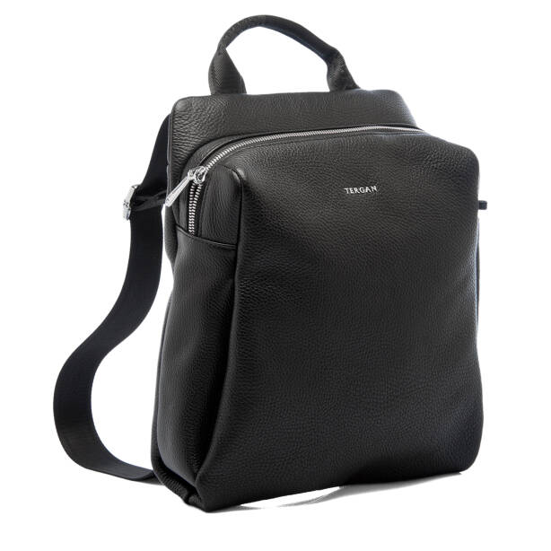 Siyah Hakiki Deri Kadın Sırt Çantası - S1SR00079384-A41 - Tergan