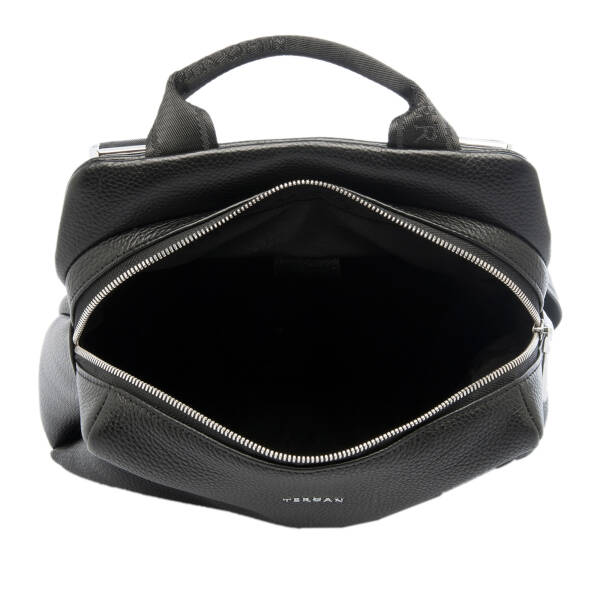 Siyah Hakiki Deri Kadın Sırt Çantası - S1SR00079384-A41 - 4