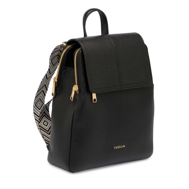 Siyah Deri Kadın Sırt Çantası - S1SR00080411-A41 - 2