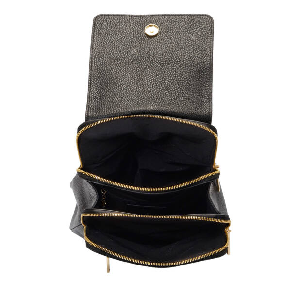 Siyah Deri Kadın Sırt Çantası - S1SR00080411-A41 - 4