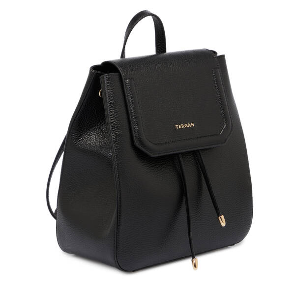 Siyah Deri Kadın Sırt Çantası - S1SR00080456-A41 - 2