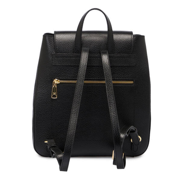 Siyah Deri Kadın Sırt Çantası - S1SR00080456-A41 - 3