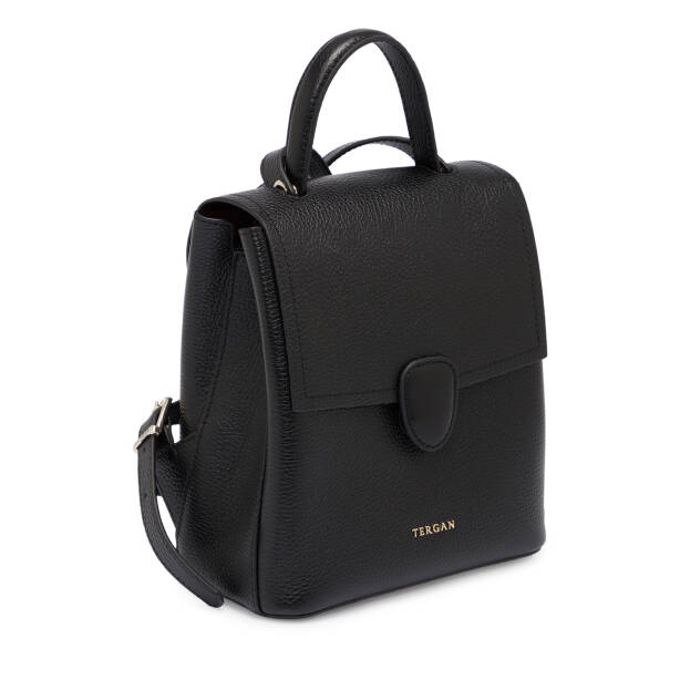 Siyah Deri Kadın Sırt Çantası - S1SR00080492-A41 - Tergan