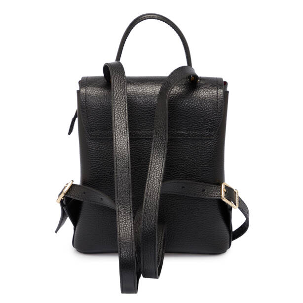 Siyah Deri Kadın Sırt Çantası - S1SR00080492-A41 - Tergan