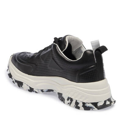  Siyah Deri Kadın Sneaker - K23I1AY66495-A23 - 2