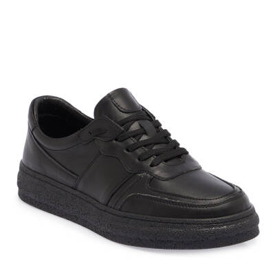  Siyah Deri Kadın Sneaker - K23S1AY66803-A23 