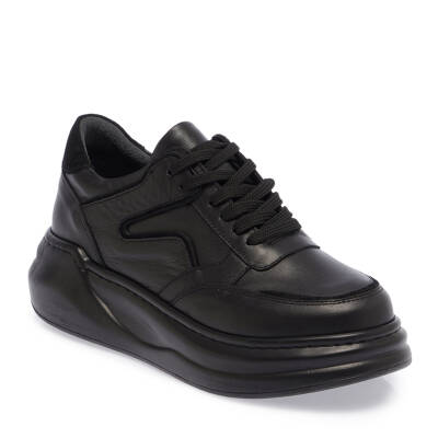  Siyah Deri Kadın Sneaker - K23S1AY66810-A23 - 1