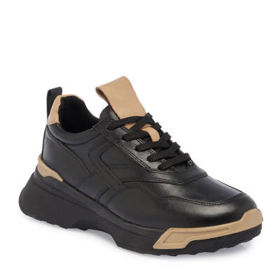  Siyah Deri Kadın Sneaker - K23S1AY66901-A23 