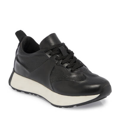  Siyah Deri Kadın Sneaker - K23S1AY66904-A23 