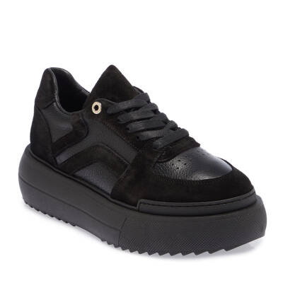  Siyah Deri Kadın Sneaker - K23S1AY66914-W19 - 1