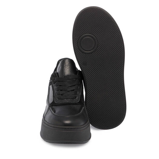 Siyah Hakiki Deri Kadın Sneaker - K23S1AY66915-W19 - 4