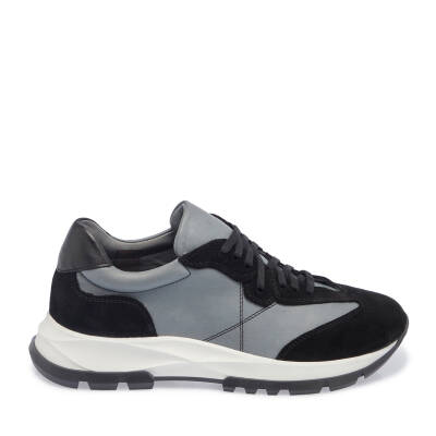 Siyah Deri Kadın Sneaker - K23S1AY66944-W19 - 3
