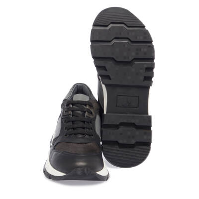  Siyah Deri Kadın Sneaker - K23S1AY66945-A23 - 4