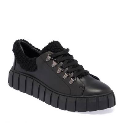  Siyah Deri Kadın Sneaker - K23S1AY67026-A23 - 1