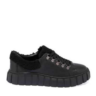  Siyah Deri Kadın Sneaker - K23S1AY67026-A23 - 5