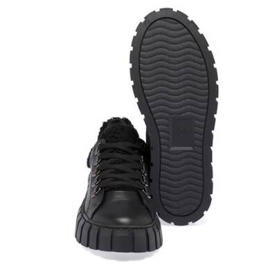  Siyah Deri Kadın Sneaker - K23S1AY67026-A23 - 7