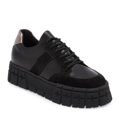  Siyah Deri Kadın Sneaker - K23S1AY67031-A23 