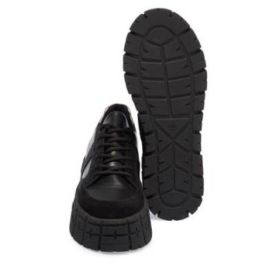  Siyah Deri Kadın Sneaker - K23S1AY67031-A23 - 4