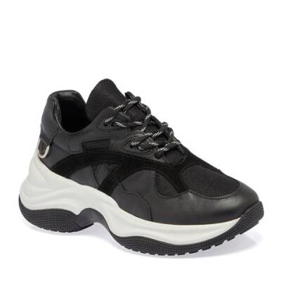  Siyah Deri Kadın Sneaker - K23S1AY67034-A23 