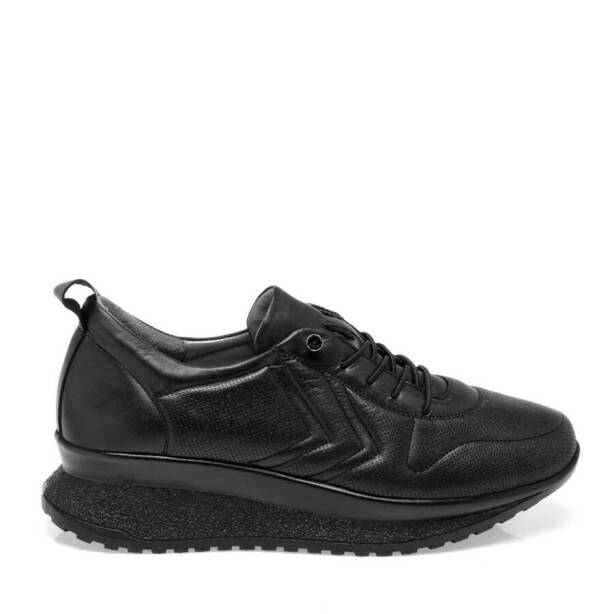 Siyah Deri Kadın Sneaker - K24I1AY67094-A23 - 3
