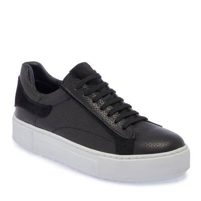 Siyah Deri Kadın Sneaker - K24I1AY67101-A41 