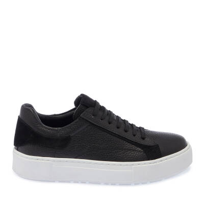 Siyah Deri Kadın Sneaker - K24I1AY67101-A41 - 3