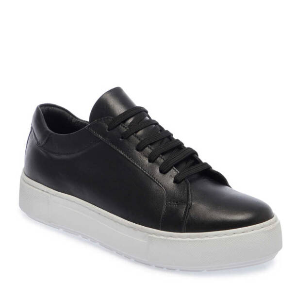 Siyah Deri Kadın Sneaker - K24I1AY67102-A23 - 1