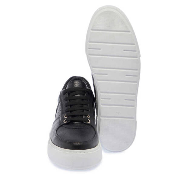 Siyah Hakiki Deri Kadın Sneaker - K24I1AY67103-A23 - 4