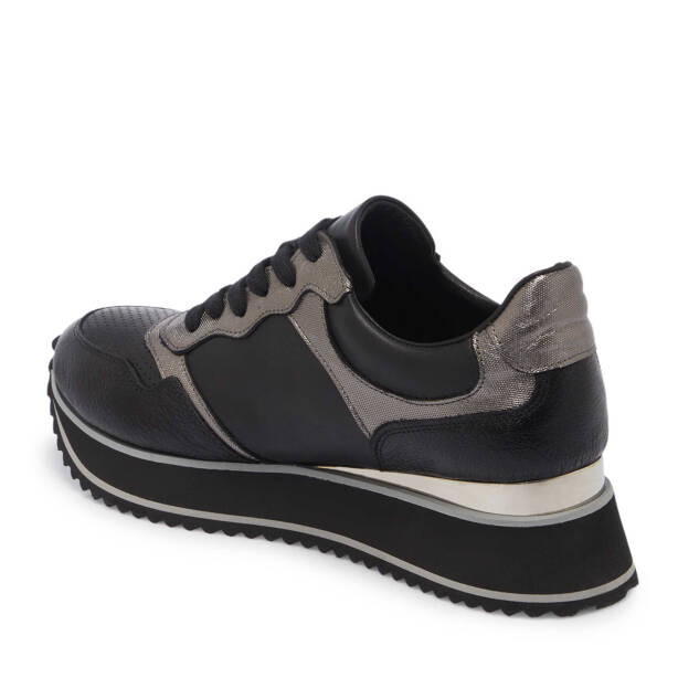 Siyah Deri Kadın Sneaker - K24I1AY67119-A23 - 2