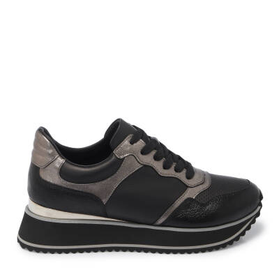 Siyah Deri Kadın Sneaker - K24I1AY67119-A23 - 3