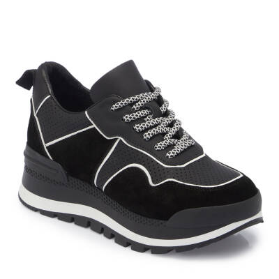 Siyah Deri Kadın Sneaker - K24I1AY67120-W19 