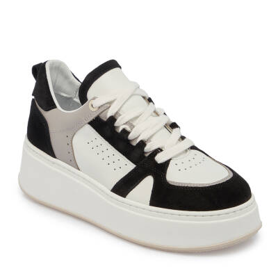  Siyah Deri Kadın Sneaker - K24I1AY67133-A01 - 1