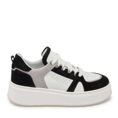  Siyah Deri Kadın Sneaker - K24I1AY67133-A01 - 3