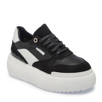  Siyah Deri Kadın Sneaker - K24I1AY67134-A23 