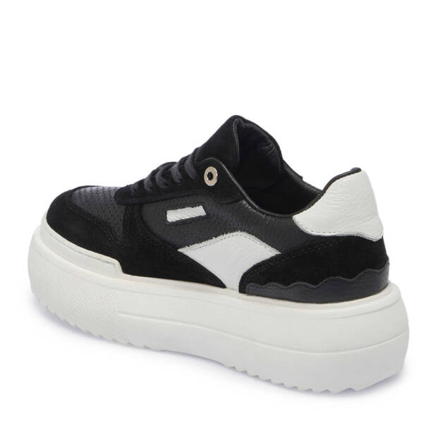 Siyah Deri Kadın Sneaker - K24I1AY67134-A23 - Tergan