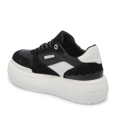  Siyah Deri Kadın Sneaker - K24I1AY67134-A23 - 2