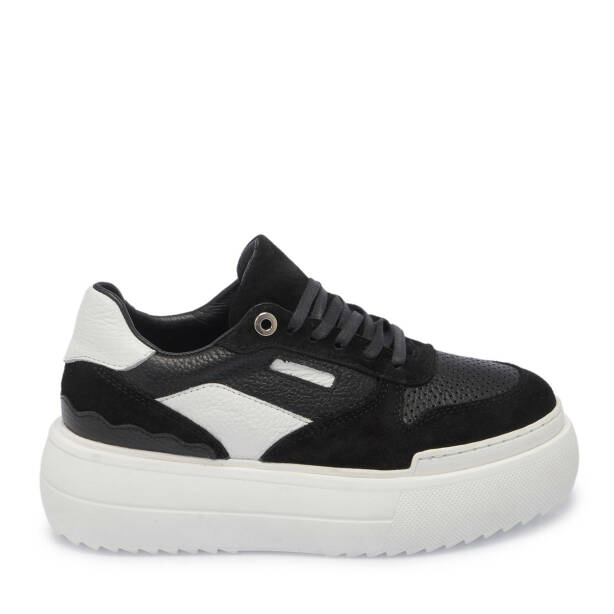 Siyah Deri Kadın Sneaker - K24I1AY67134-A23 - Tergan