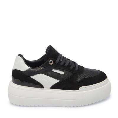  Siyah Deri Kadın Sneaker - K24I1AY67134-A23 - 3