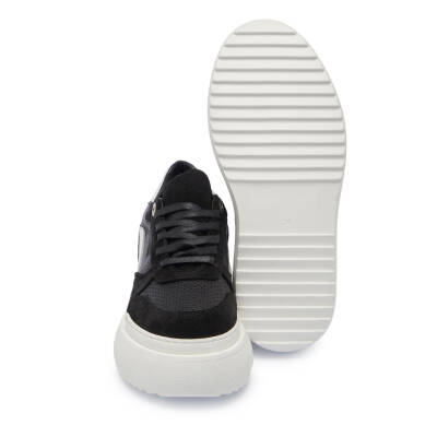  Siyah Deri Kadın Sneaker - K24I1AY67134-A23 - 4