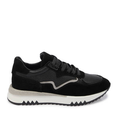  Siyah Deri Kadın Sneaker - K24I1AY67135-A01 - 3