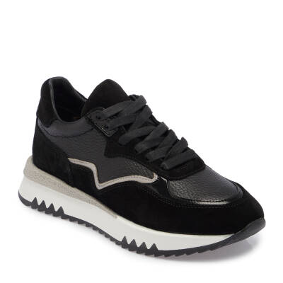  Siyah Deri Kadın Sneaker - K24I1AY67135-A01 