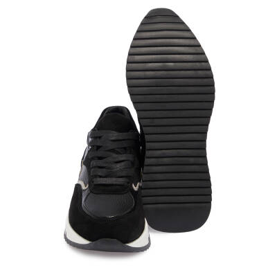  Siyah Deri Kadın Sneaker - K24I1AY67135-A01 - 4