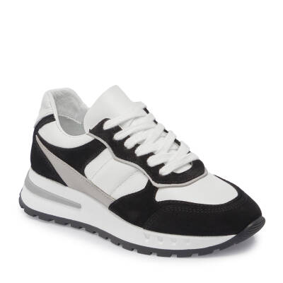  Siyah Deri Kadın Sneaker - K24I1AY67136-A01 