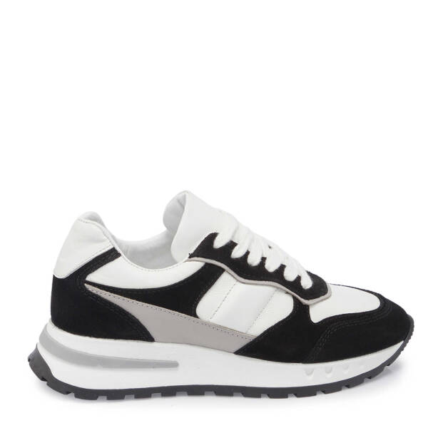 Siyah Deri Kadın Sneaker - K24I1AY67136-A01 - Tergan