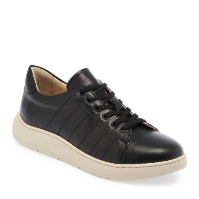  Siyah Deri Kadın Sneaker - K24I1AY67138-A23 