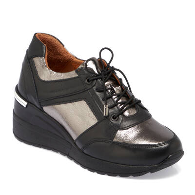  Siyah Deri Kadın Sneaker - K24I1AY67144-A23 