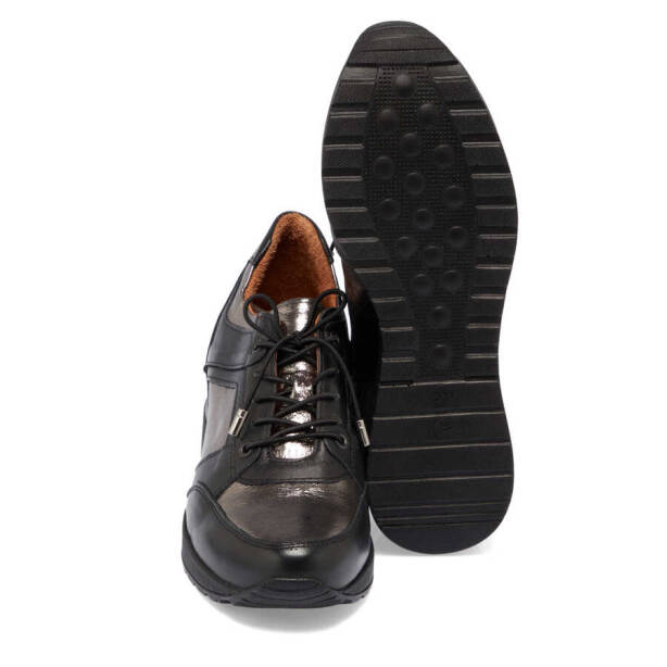 Siyah Hakiki Deri Kadın Sneaker - K24I1AY67144-A23 - 4