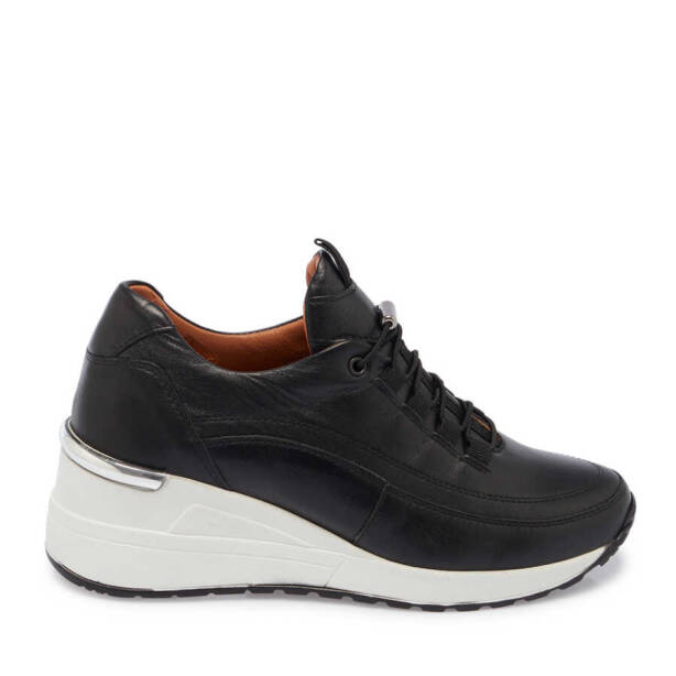 Siyah Deri Kadın Sneaker - K24I1AY67145-A23 - 3