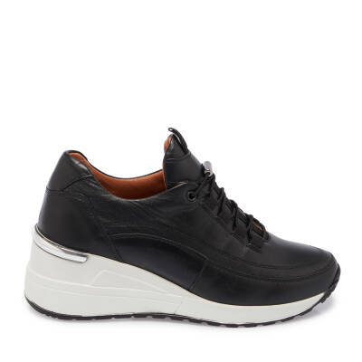  Siyah Deri Kadın Sneaker - K24I1AY67145-A23 - 3